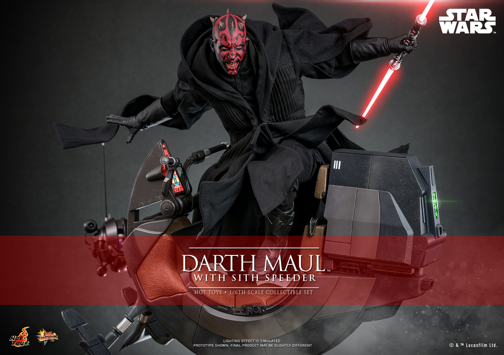 Pre-Order Hot Toys Star Wars Darth Maul with Sith Speeder Sixth Scale Figure Set MMS749